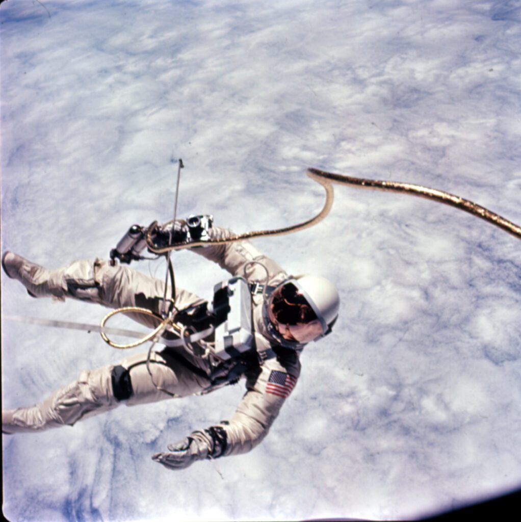 Spacewalk (EVA, extra-vehicular activity) by Edward White during Gemini 4