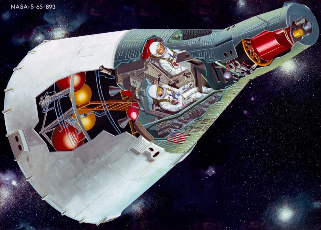 Künstlerische Darstellung des Gemini-Raumschiffs