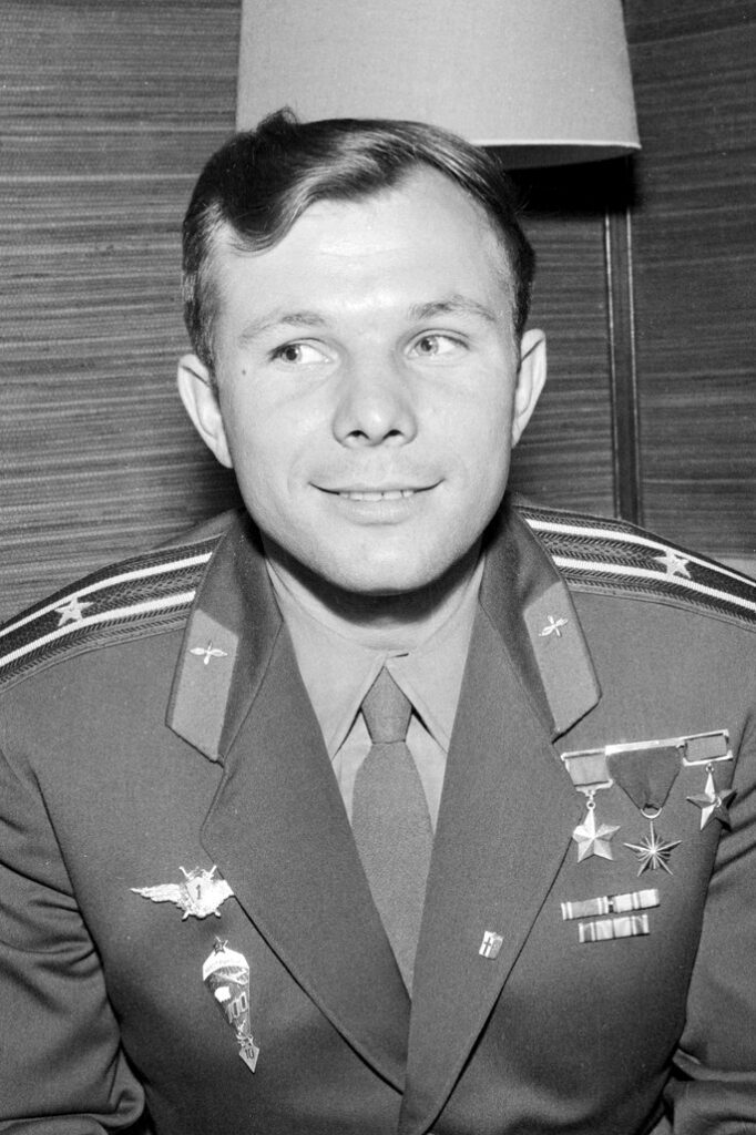 Foto des Kosmonauten Juri Gagarin, dem ersten Menschen im Weltraum