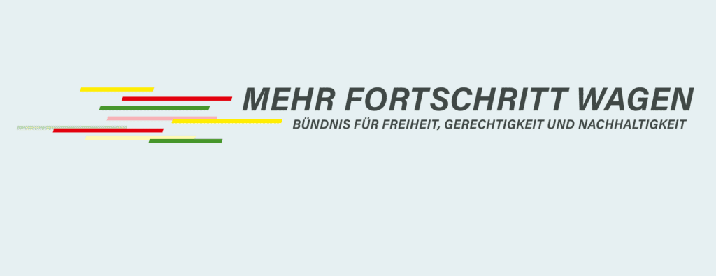 Banner Koalitionsvertrag 2021 zwischen SPD, GRÜNEN und FDP