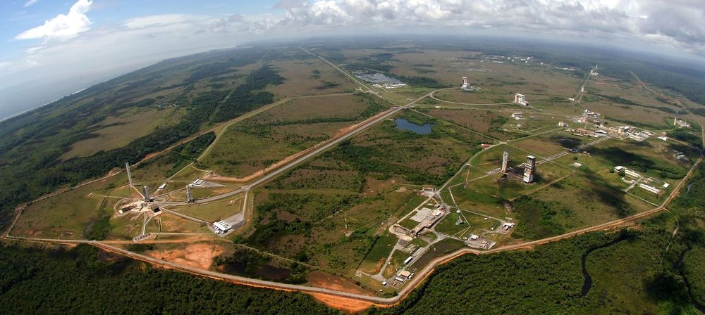 Luftbildaufnahme des Startkomplex in Kourou, Französisch-Guayna; hier startet ab 2024 auch die Spectrum von Isar Aerospace; © CNES, CSG