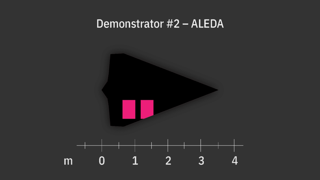 Visualisierung Demonstrator ALEDA (Polaris Raumflugzeuge), der bei der Testkampagne zum Einsatz kam