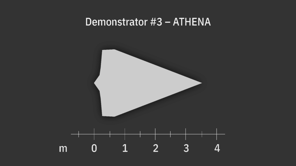 Visualisierung Demonstrator ATHENA (Polaris Raumflugzeuge), der bei der Testkampagne zum Einsatz kam