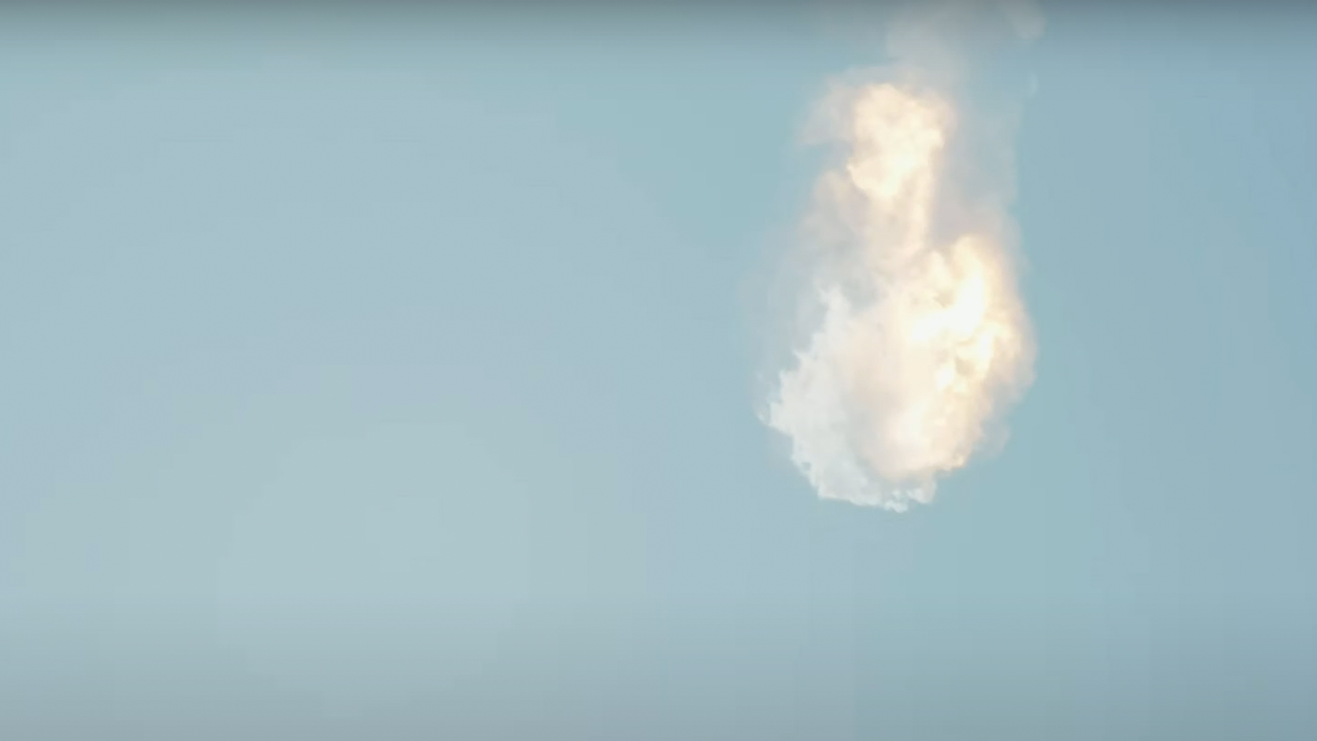 Flight Termination System des Starship von SpaceX ausgelöst beim Orbital Test Flight, Screenshot;
© SpaceX