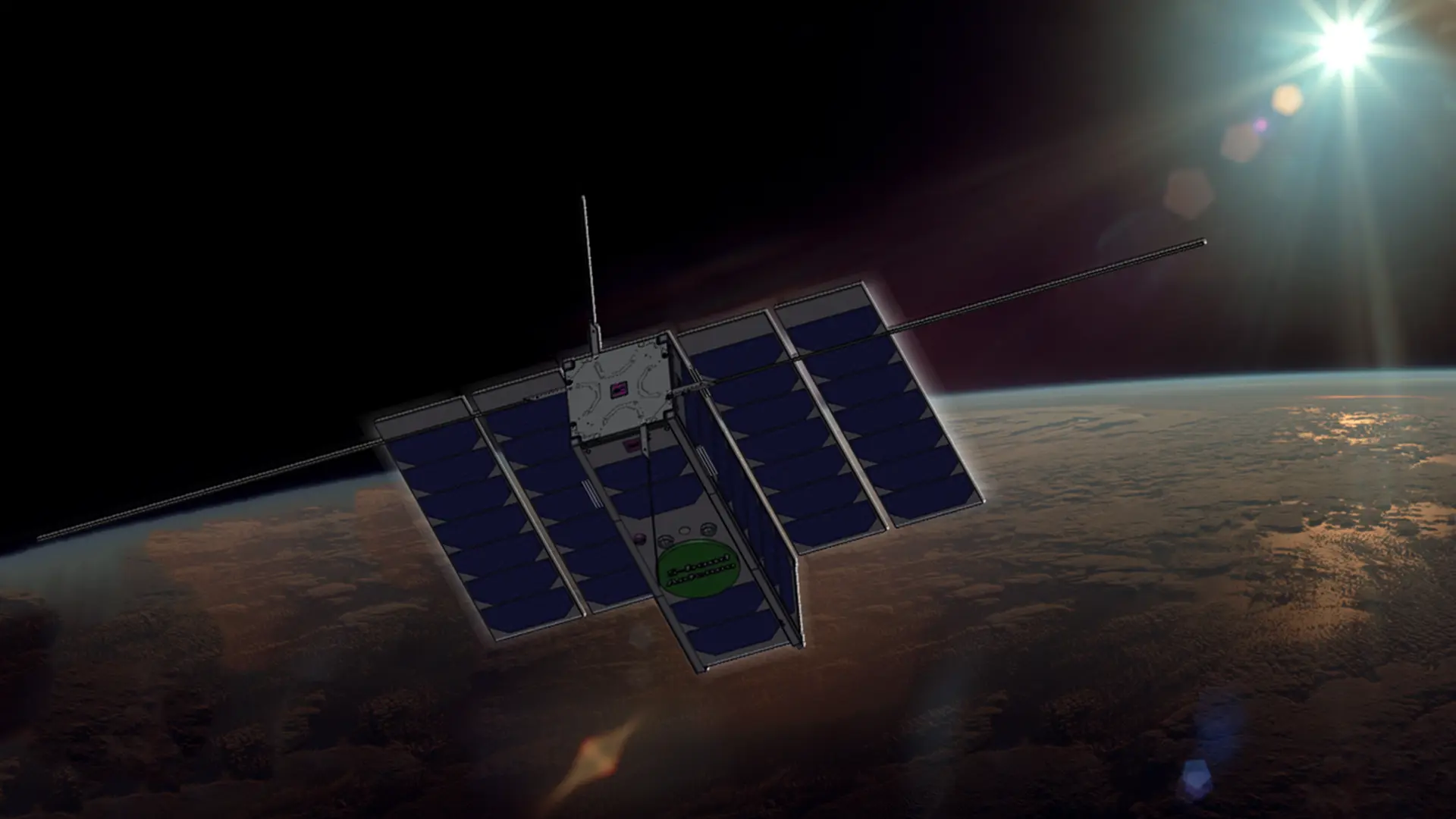 Target of a hacking attack: The ESA CubeSat OPS-SAT, Artist's impression of OPS-SAT in orbit;© ESA