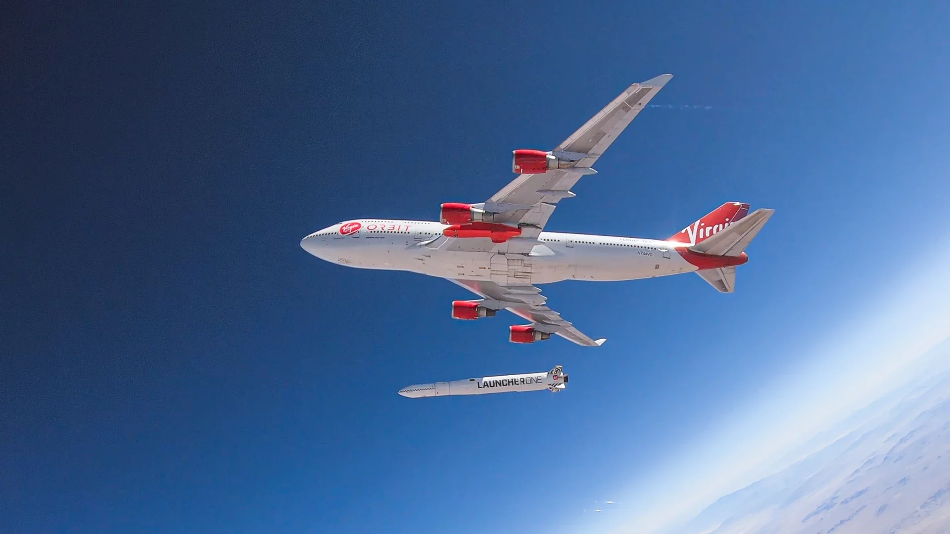 Launcher One in der Luft; © Virgin Orbit