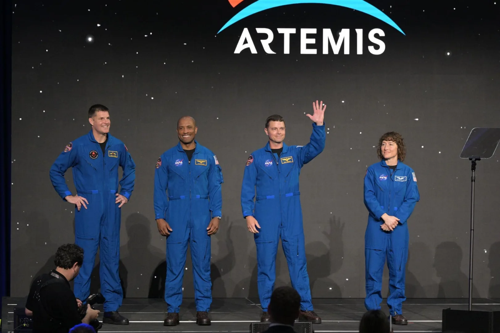 Crew der Artemis II (v.l.n.r.): Jeremy Hansen, Victor Glover, Reid Wiseman, Christina Koch; © NASA